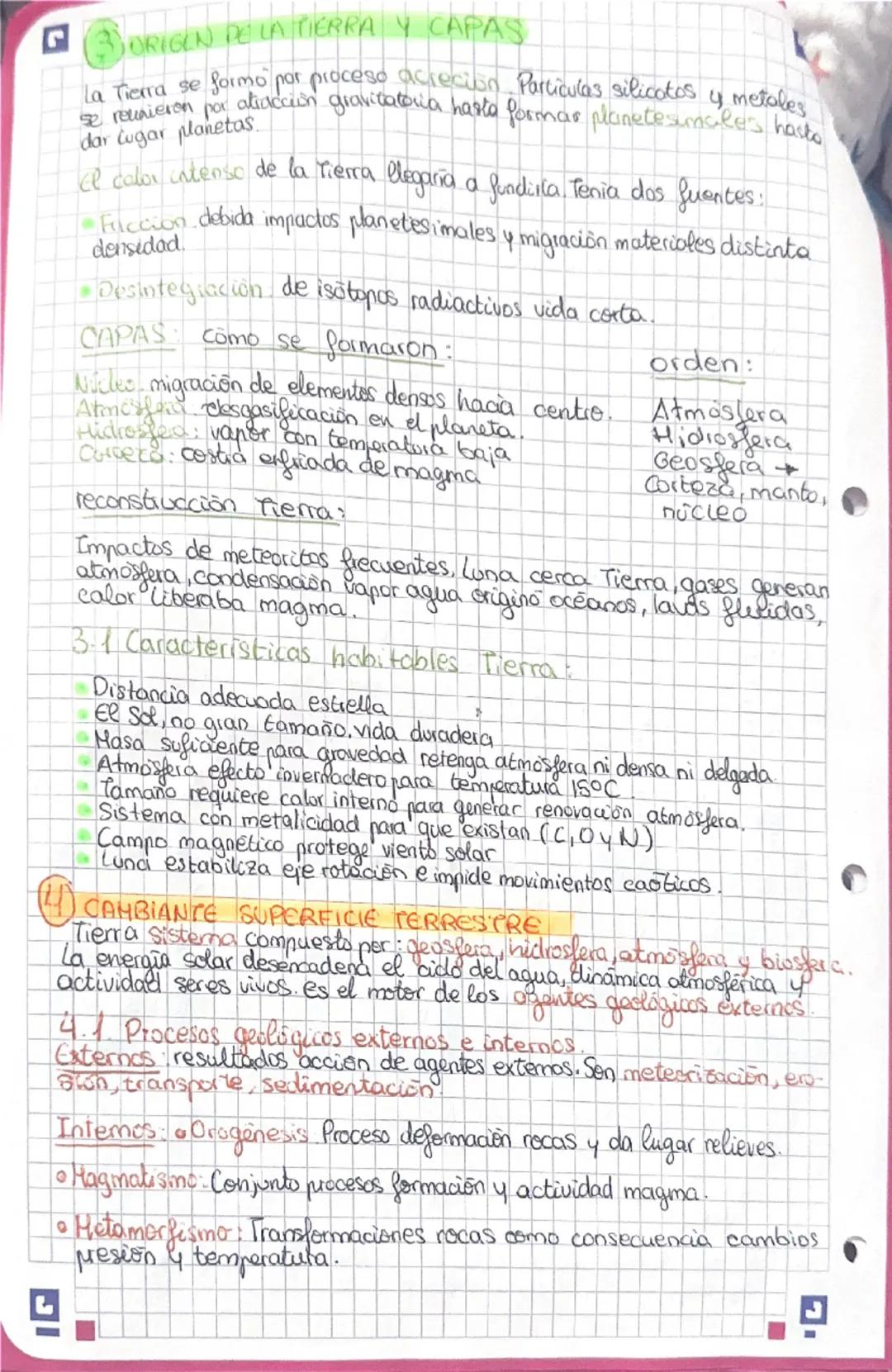 # RESUMEN TOMA 1 GEOLOGIA

LA TIERRA EN EL UNIVERSO

① ORIGEN Y EVOLUCION DEL UNIVERSO

El universo abarca todo cuanto existe. Incluye los o