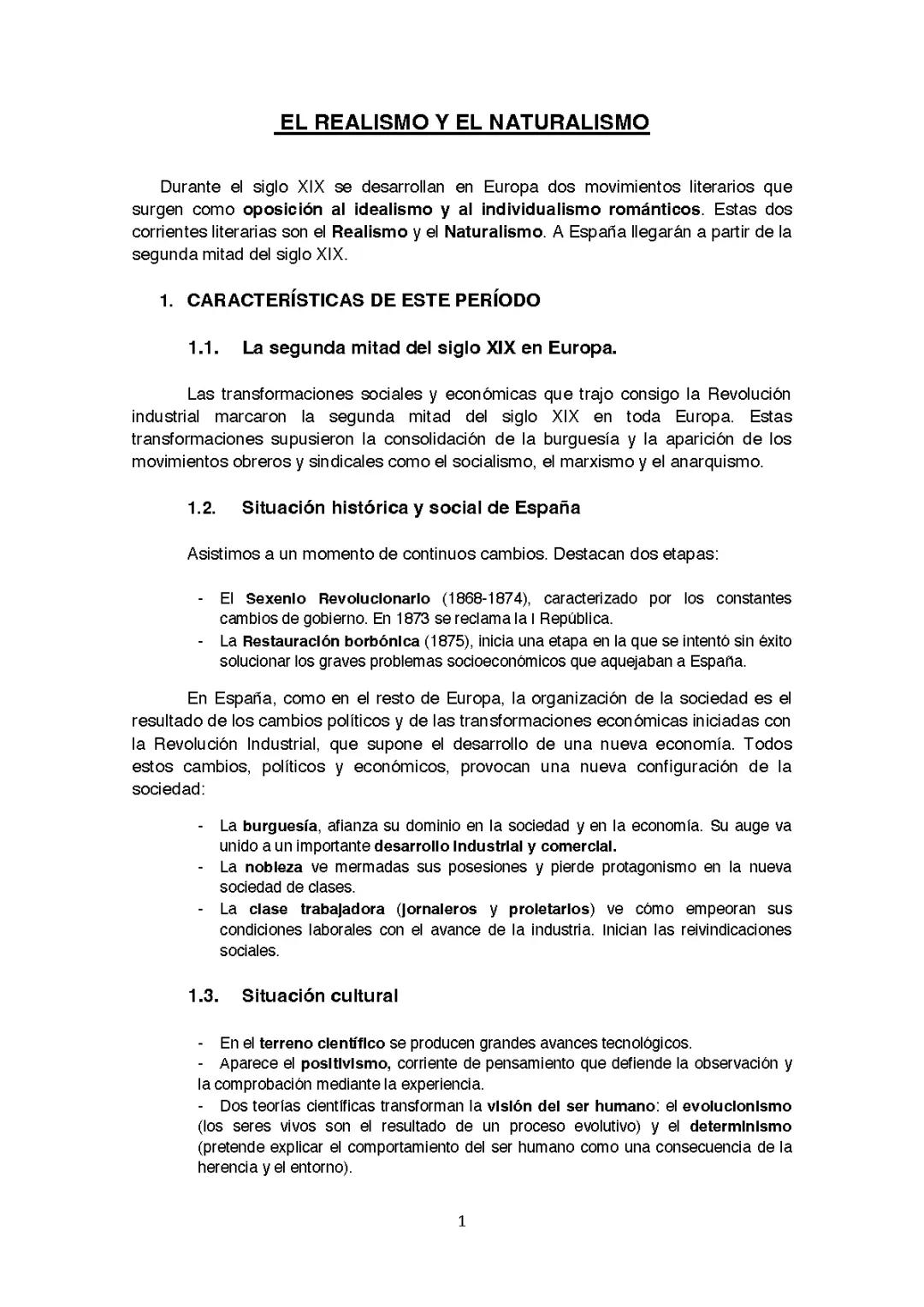 realismo y naturalismo