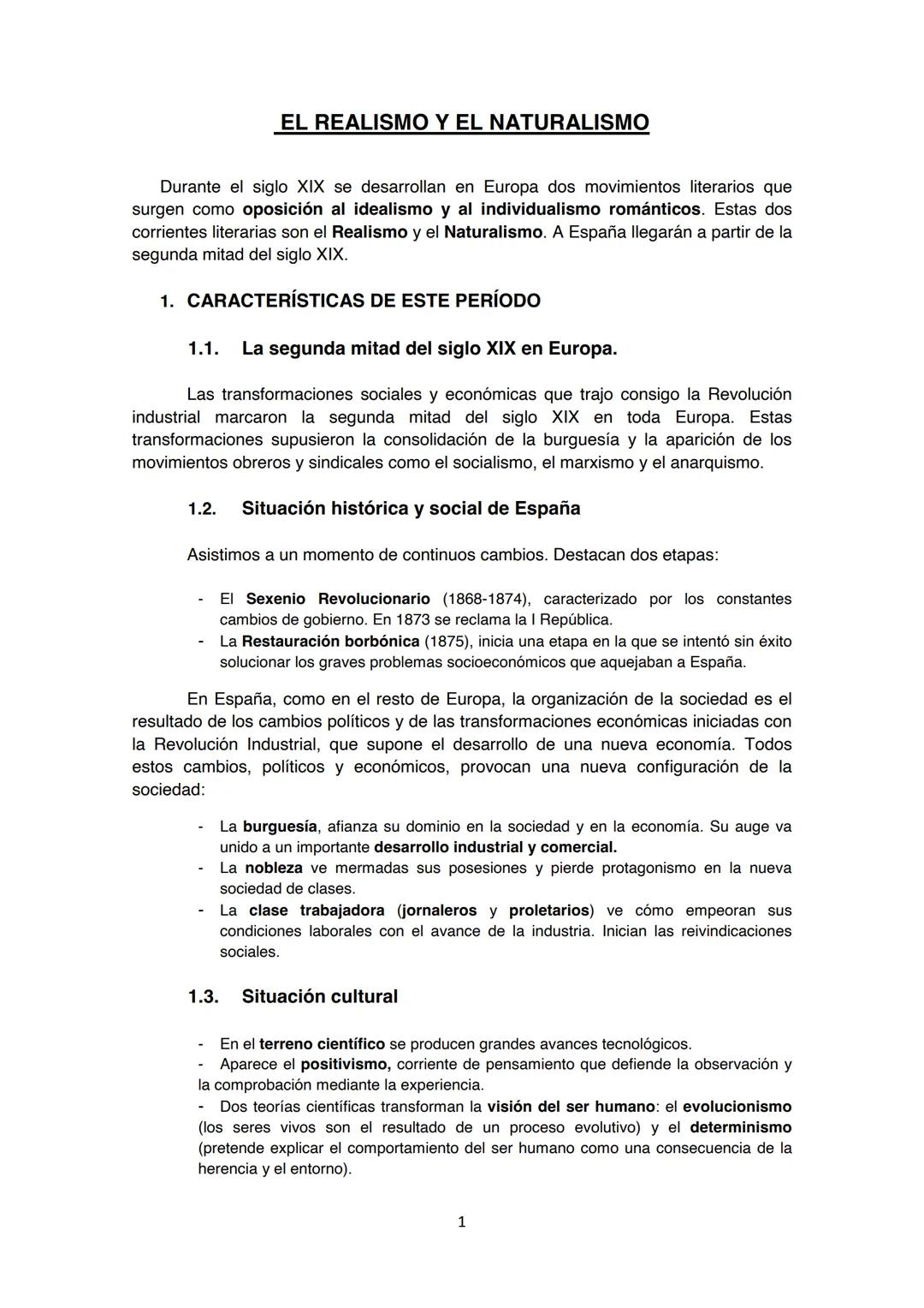 EL REALISMO Y EL NATURALISMO
Durante el siglo XIX se desarrollan en Europa dos movimientos literarios que
surgen como oposición al idealismo