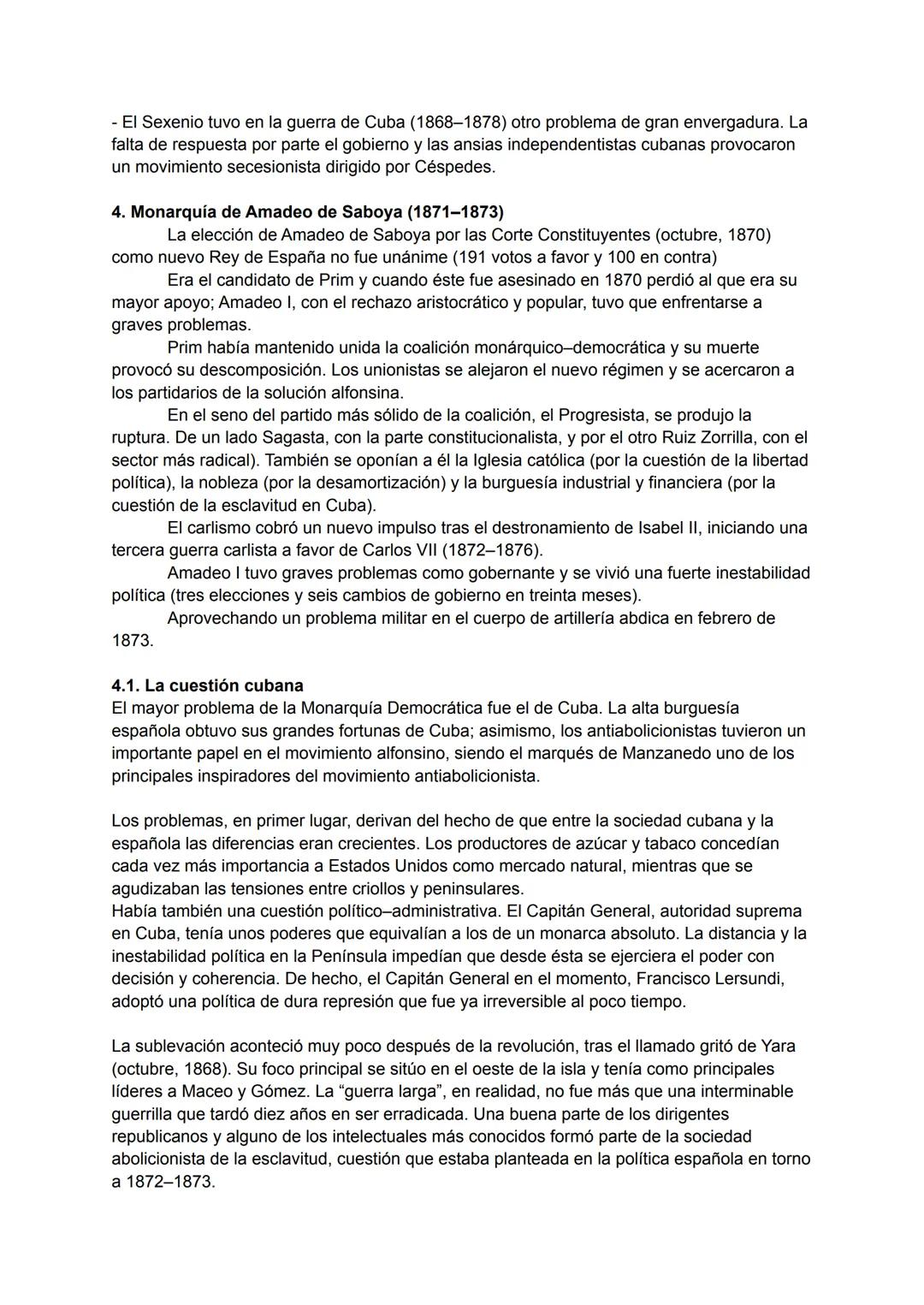 TEMA 6.2: SEXENIO
REVOLUCIONARIO (1868-74)
2. La Gloriosa, septiembre de 1868
Entre las causas de la revolución pueden citarse:
- La crisis 