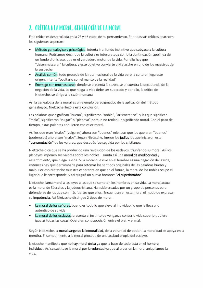 TEMA 10:
LA FILOSOFÍA DE NIETZSCHE
1. APOLO Y DIONISIO. EL PROBLEMA DE SÓCRATES
Su obra central "El nacimiento de la tragedia" es un estudio