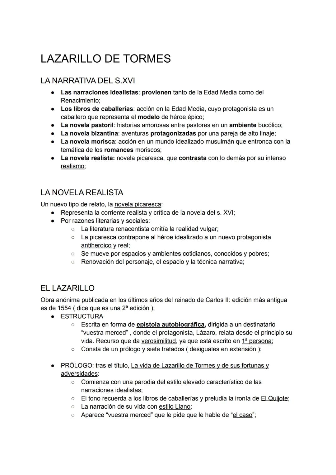 LAZARILLO DE TORMES
LA NARRATIVA DEL S.XVI
Las narraciones idealistas: provienen tanto de la Edad Media como del
Renacimiento;
Los libros de