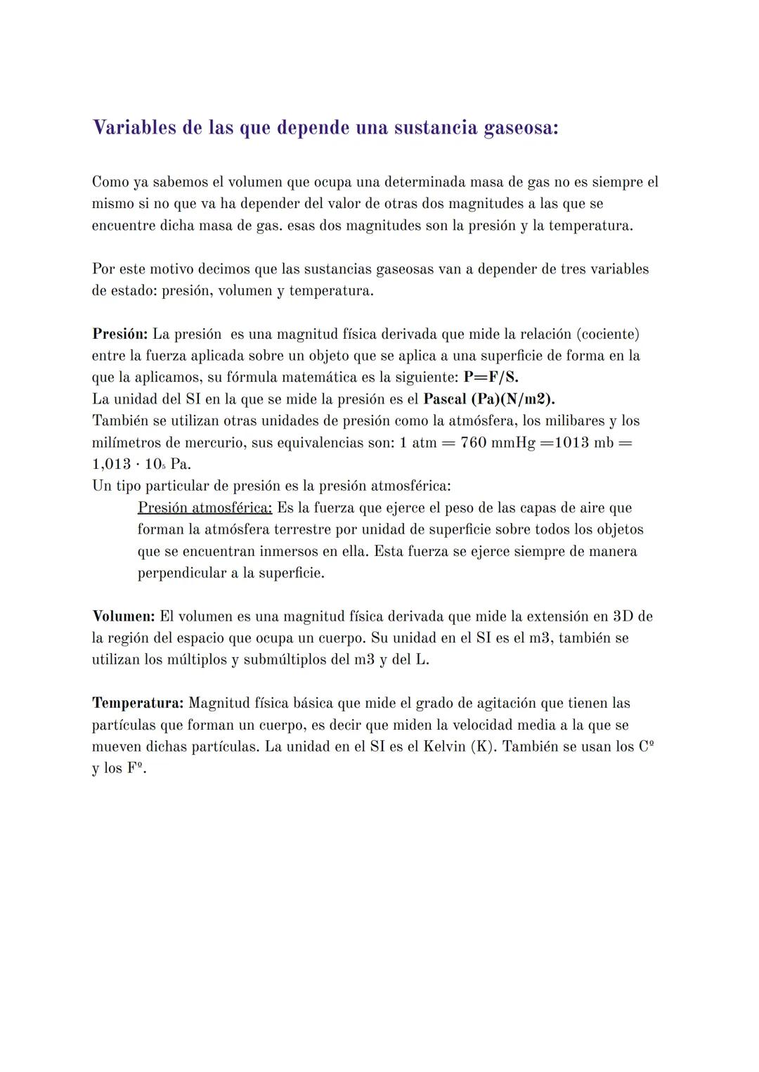 1. Estados físicos de la materia
Materia: Es todo aquello que ocupa un volumen en el espacio, y que tiene
masa.
Estados físicos de la materi