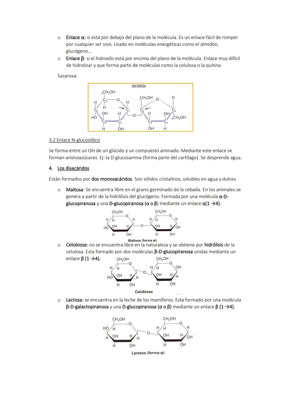 H
TEMA 2. Los glúcidos
1. Los glúcidos
Son biomoléculas formadas principalmente por C, H y O. Son átomos de C unidos a radicales de
hidrógen