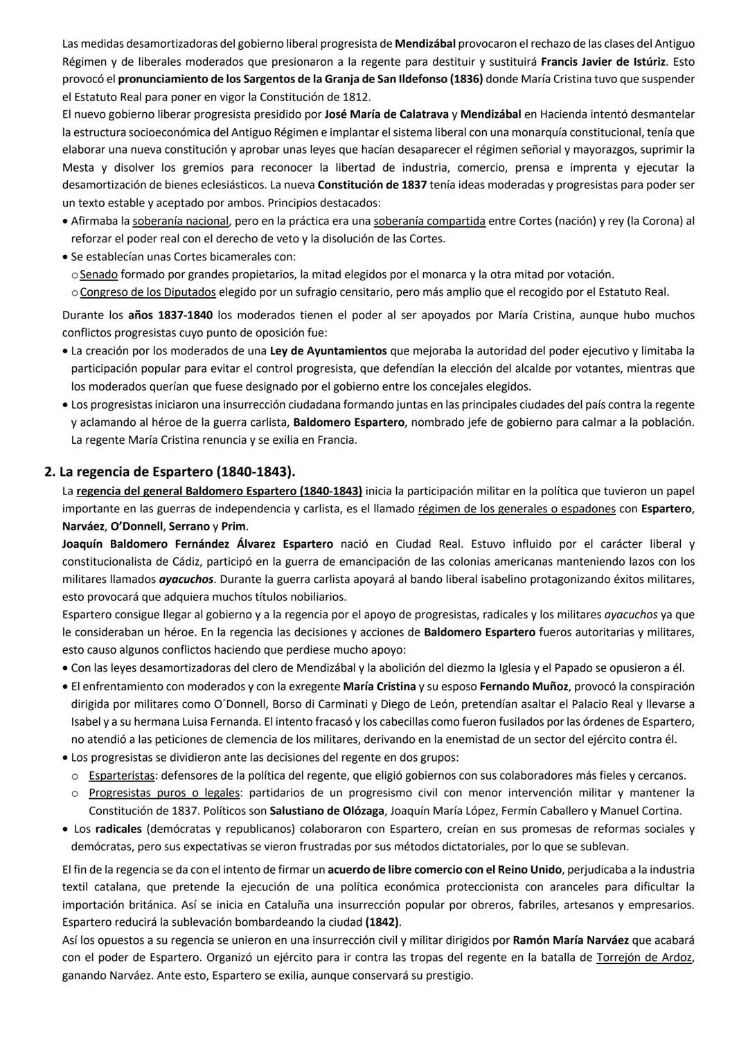 BLOQUE 6. LA CONSTRUCCIÓN DEL ESTADO LIBERAL (1833-1868)
I. Las Regencias y el problema carlista (1833-1843).
1. La regencia de María Cristi