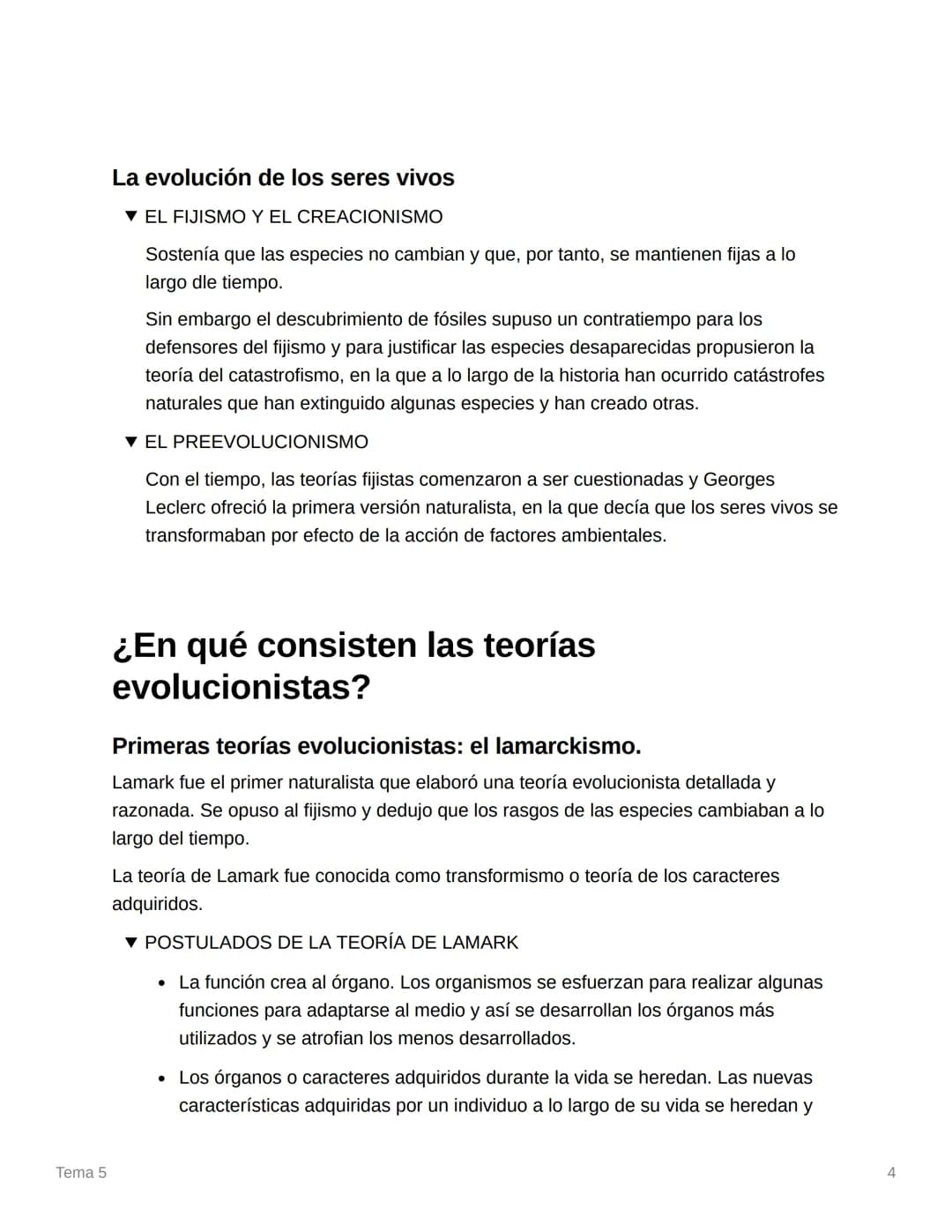 Tema 5
Tema 5
¿Cuáles son las teorías sobre el origen de la
vida?
Teoría de la generación espontánea
Uno de los primeros intentos de dar una
