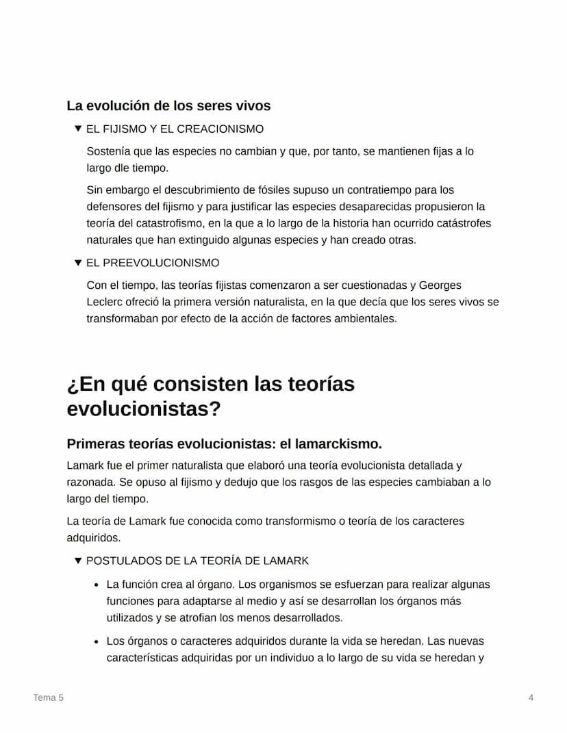 Tema 5
Tema 5
¿Cuáles son las teorías sobre el origen de la
vida?
Teoría de la generación espontánea
Uno de los primeros intentos de dar una