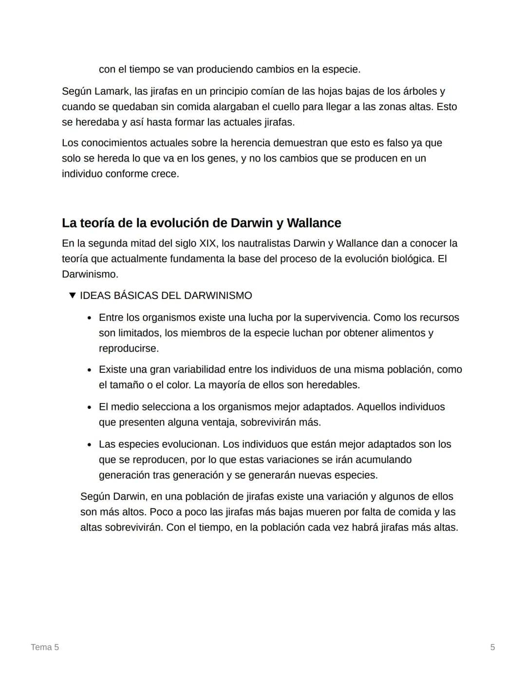 Tema 5
Tema 5
¿Cuáles son las teorías sobre el origen de la
vida?
Teoría de la generación espontánea
Uno de los primeros intentos de dar una