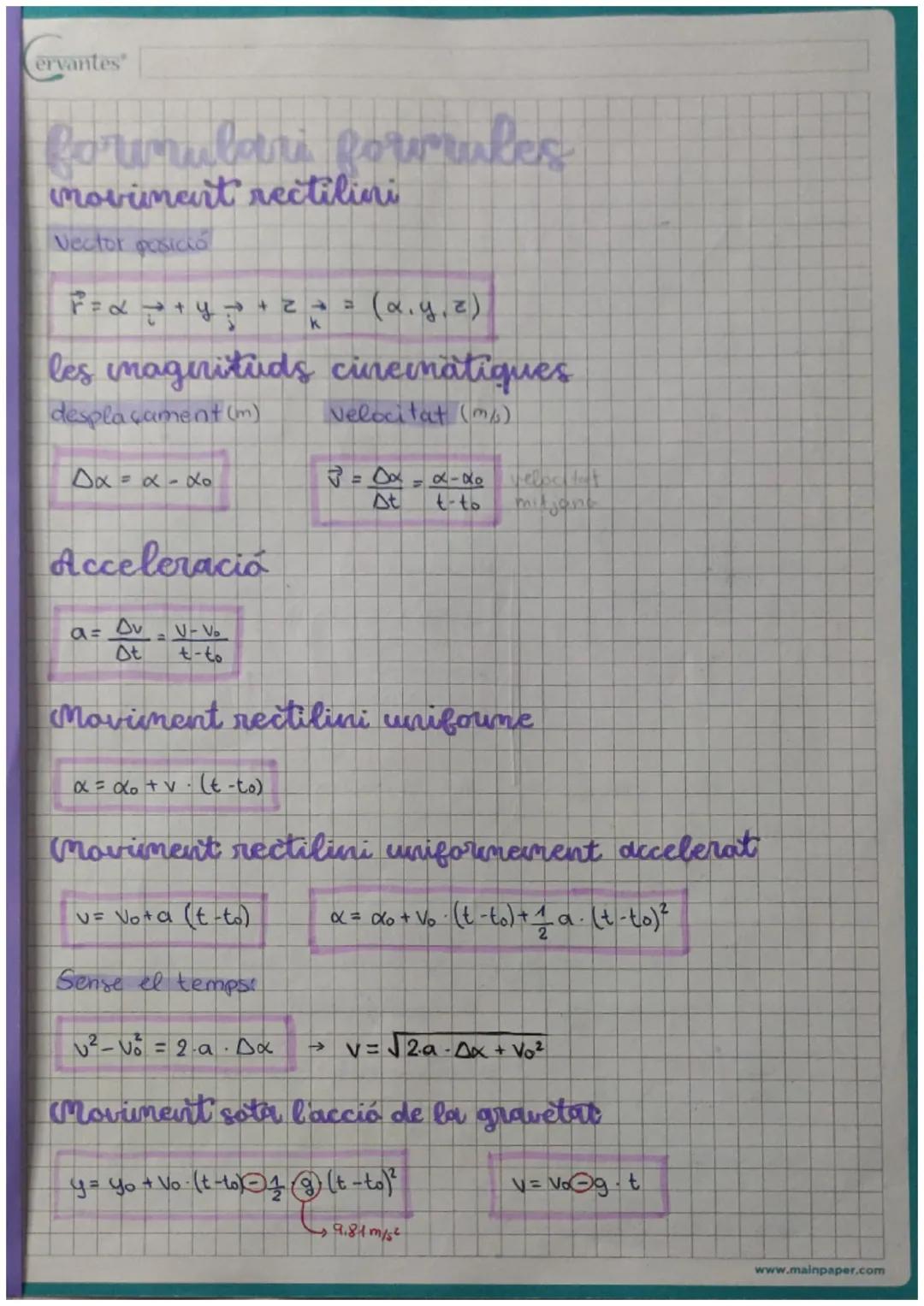 ervantes TEMA 2
ad
15²
Moviment circular
velocitat
an =
MCU (Monment arcular uniforme).
veloa lat (m/s)
radi (m)
lineal (v) - v = AS ()
At
V