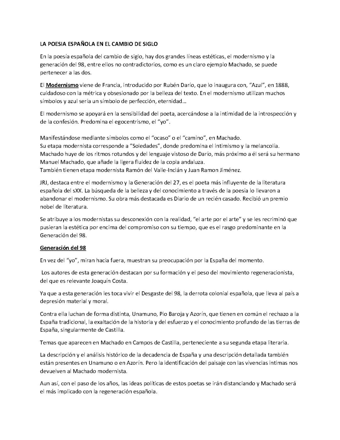 LA POESÍA ESPAÑOLA EN EL CAMBIO DE SIGLO