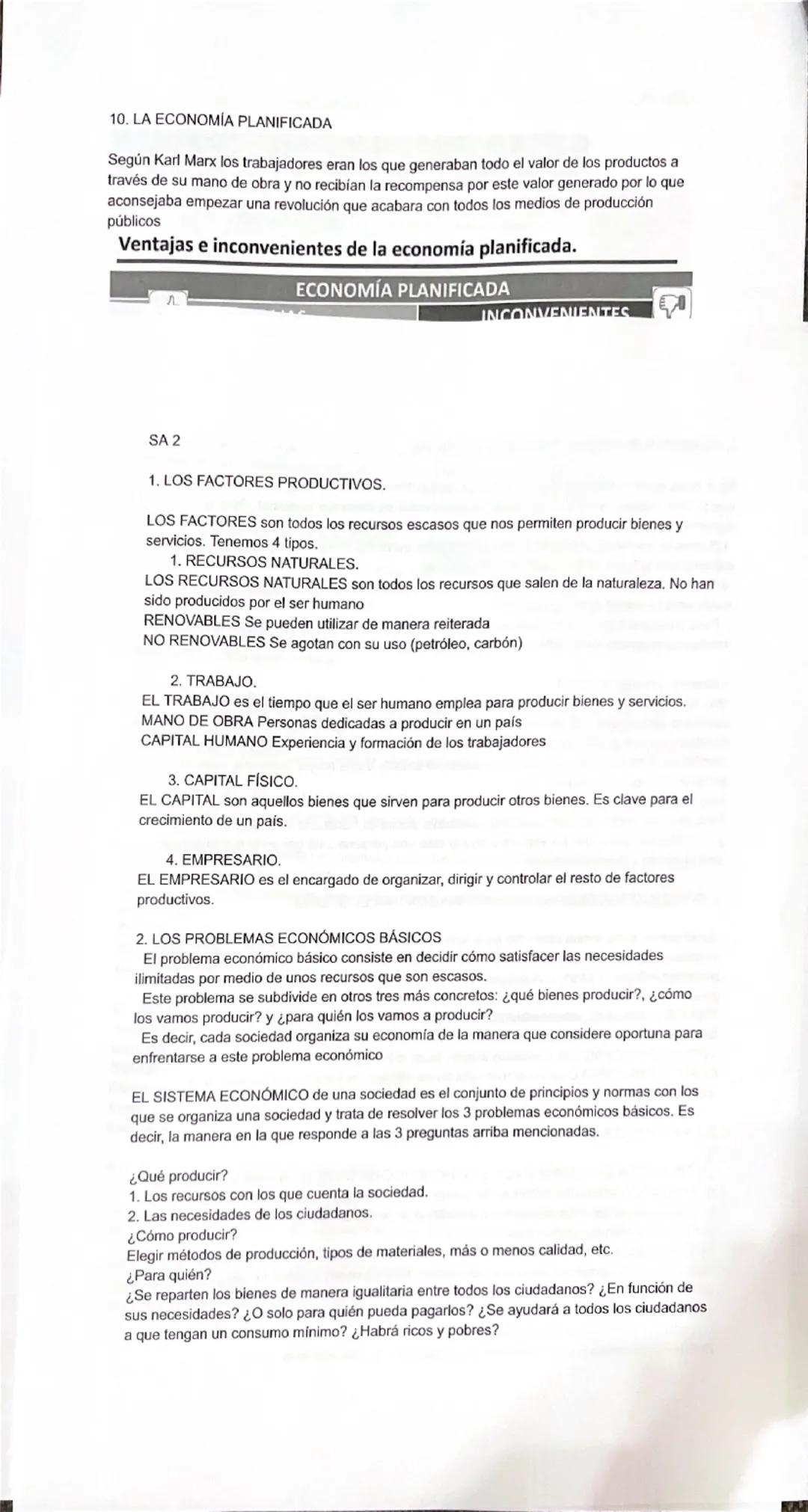 # Economía
SA 1

1. ¿QUÉ ES LA ECONOMÍA?

LA ECONOMÍA es la ciencia que estudia el mejor modo de administrar unos recursos que
son escasos p