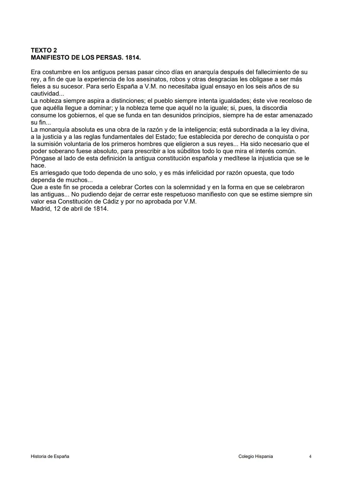 8. ABSOLUTISMO FRENTE A LIBERALISMO. EVOLUCIÓN POLÍTICA DEL REINADO DE
FERNANDO VII.
Introducción
Fernando VII se convierte en heredero de l