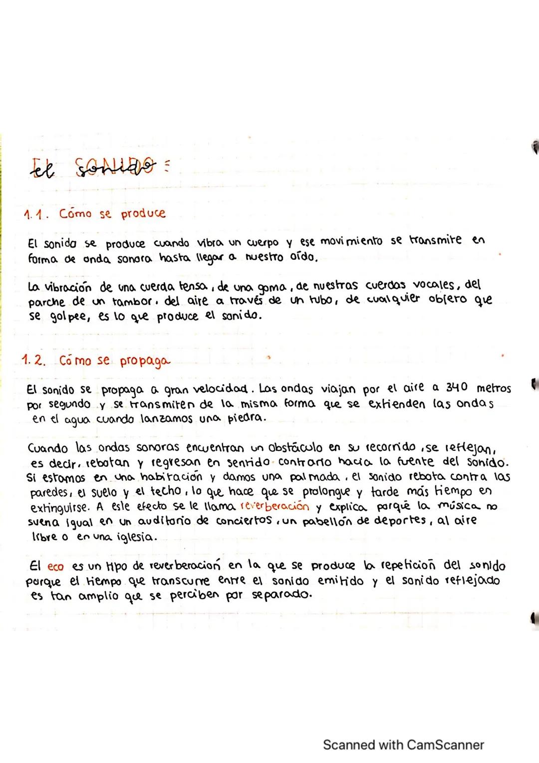 El sonido
1.1. Como se produce
El sonida se produce cuando vibra un cuerpo y ese movimiento se transmite en
forma de onda sonora hasta llega