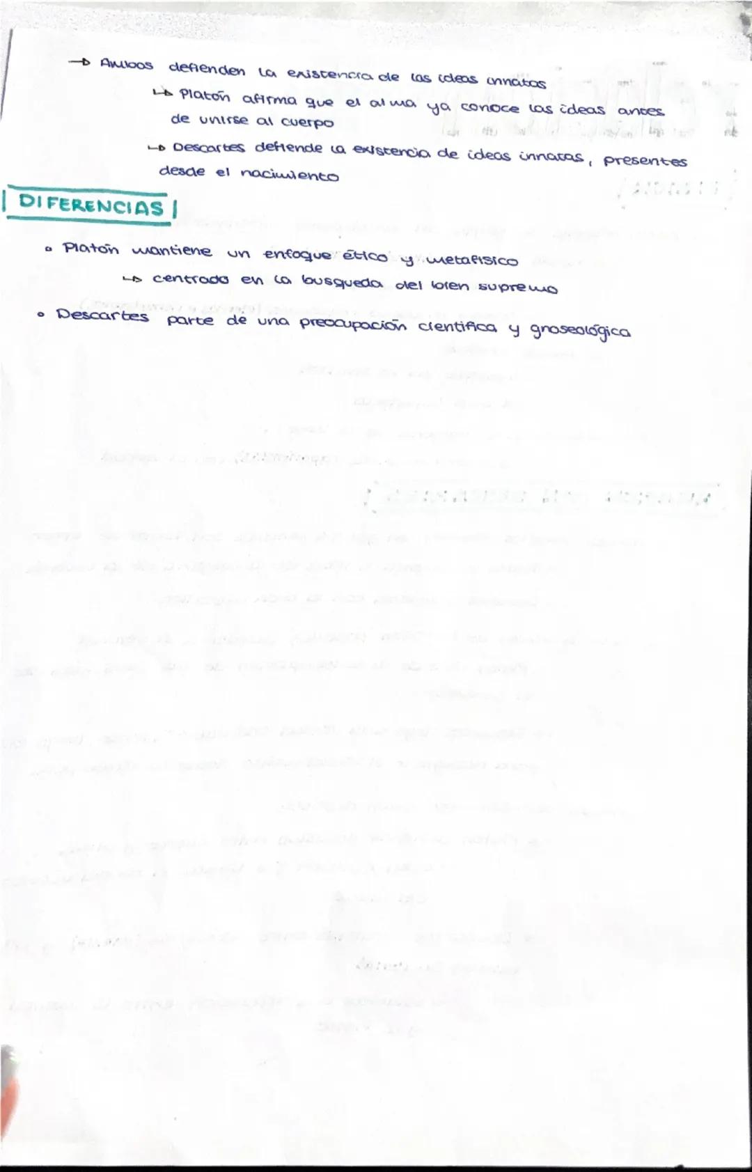 --- OCR Start ---
relación Fo
Alejandra Garcio Sanchez
2- BACH
(FILOSOFIA: PLATON Y
DESCARTES)
| PLATÓN
Platón relaciona su teoría del conoc