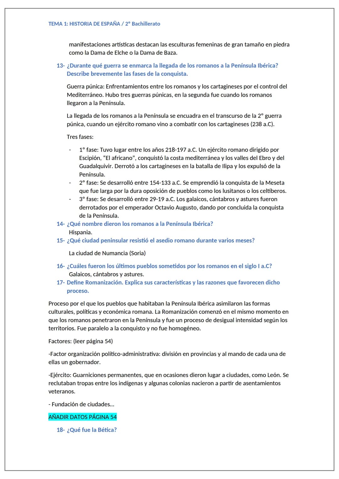 TEMA 1: HISTORIA DE ESPAÑA / 2º Bachillerato
1- Define Prehistoria: La Prehistoria es la primera etapa de la humanidad. Comenzó hace
unos 5.