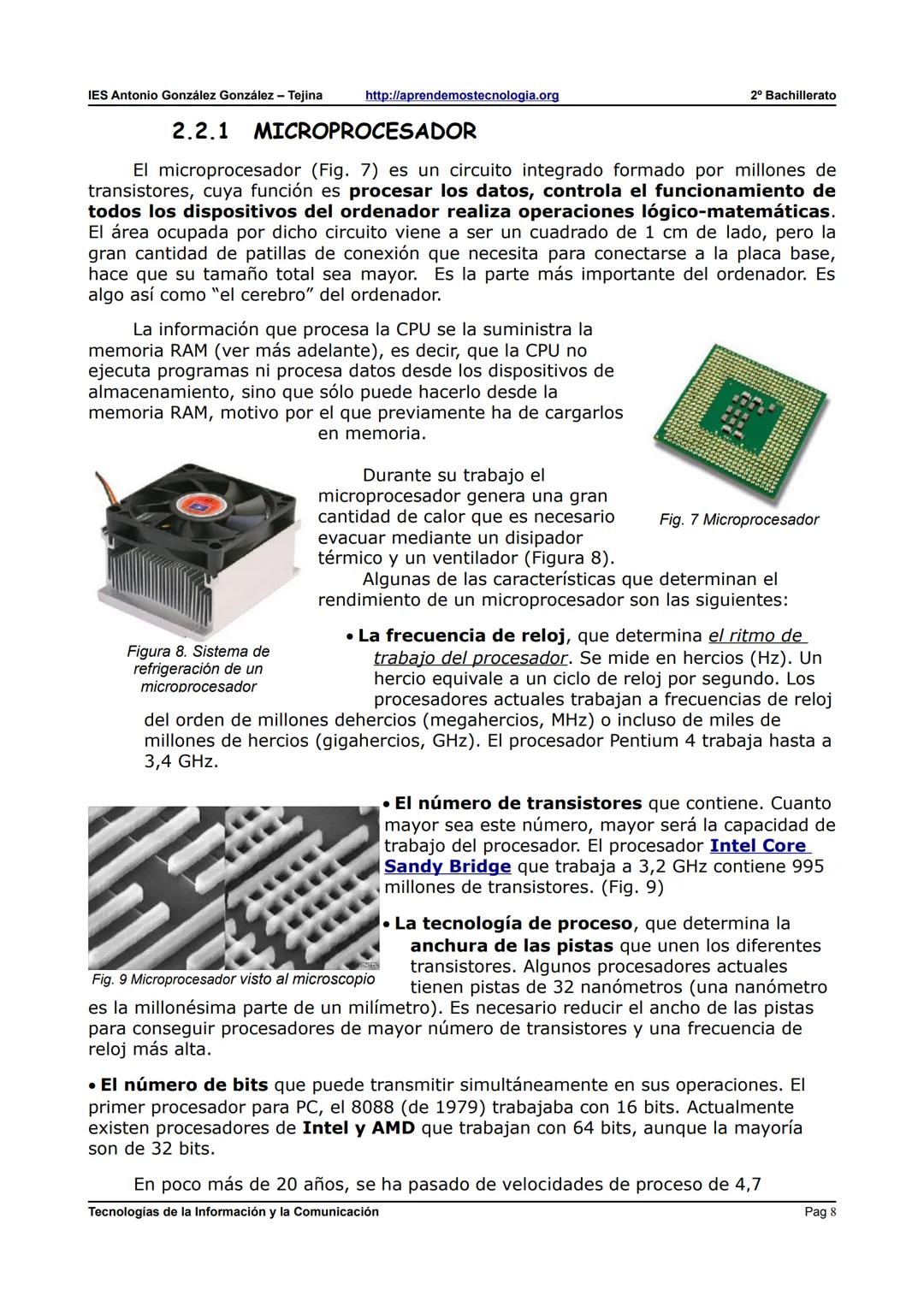 IES Antonio González González - Tejina
2º Bachillerato
ARQUITECTURA Y FUNCIONAMIENTO DEL ORDENADOR: Parte A
1. FUNCIONAMIENTO BÁSICO DEL ORD