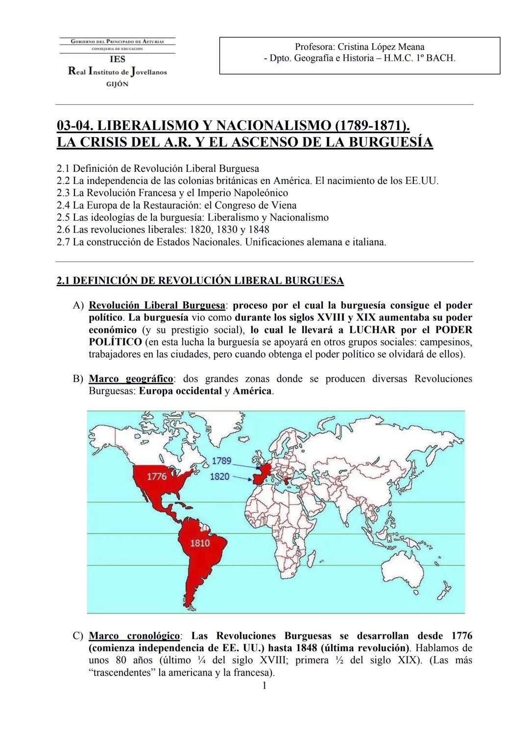 GOBIERNO DEL PRINCIPADO DE ASTURIAS
CONSEJERIA DE EDUCACION
IES
Real Instituto de Jovellanos
GIJÓN
Profesora: Cristina López Meana
- Dpto. G