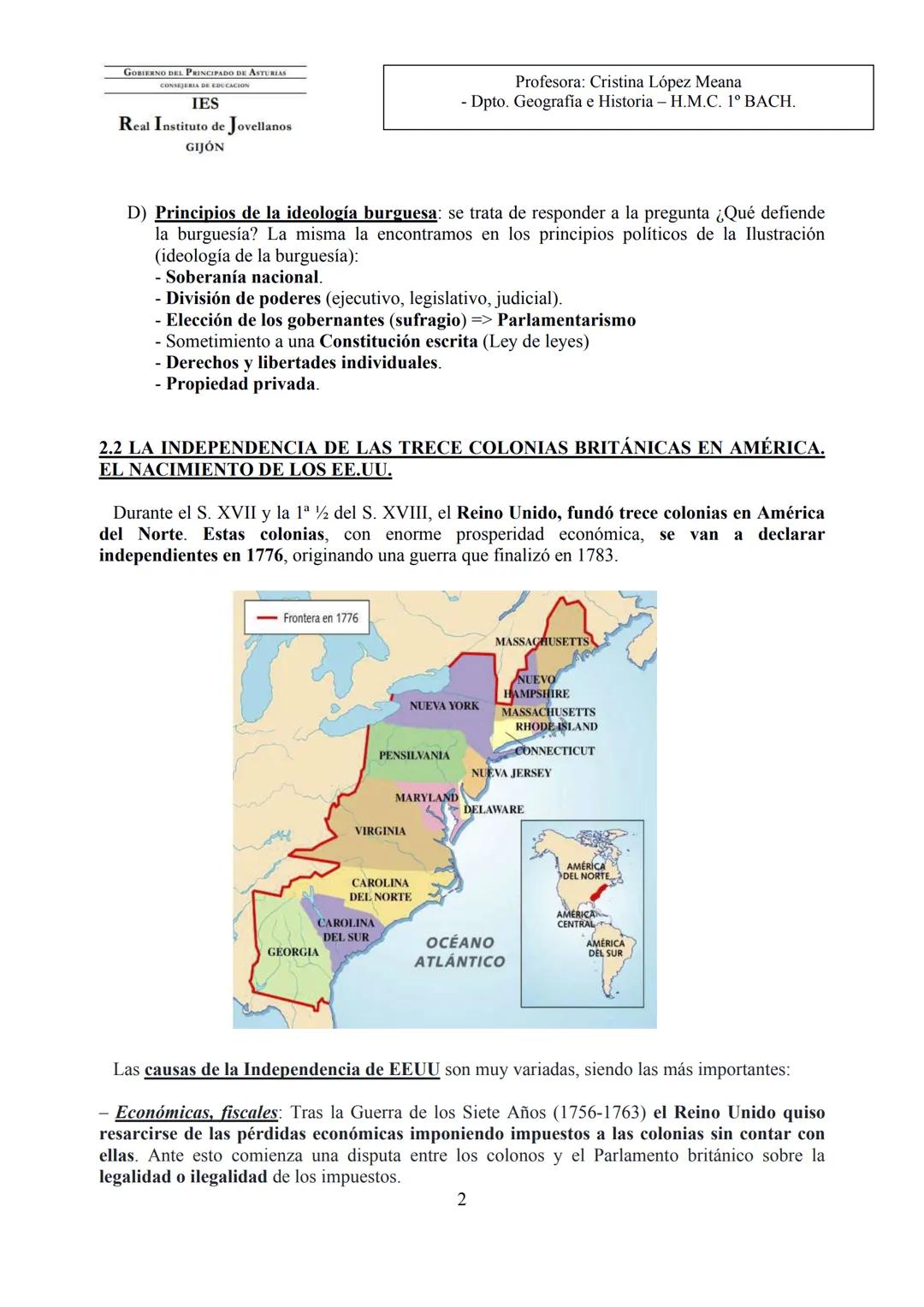 GOBIERNO DEL PRINCIPADO DE ASTURIAS
CONSEJERIA DE EDUCACION
IES
Real Instituto de Jovellanos
GIJÓN
Profesora: Cristina López Meana
- Dpto. G