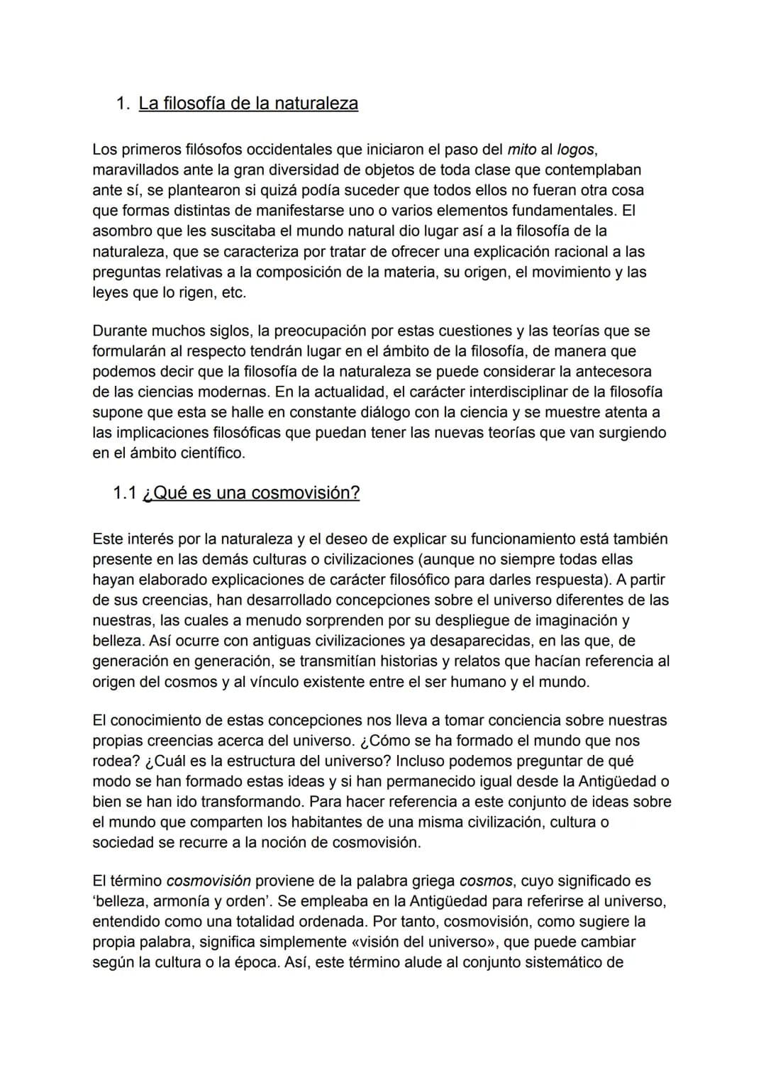 1. La filosofía de la naturaleza
Los primeros filósofos occidentales que iniciaron el paso del mito al logos,
maravillados ante la gran dive