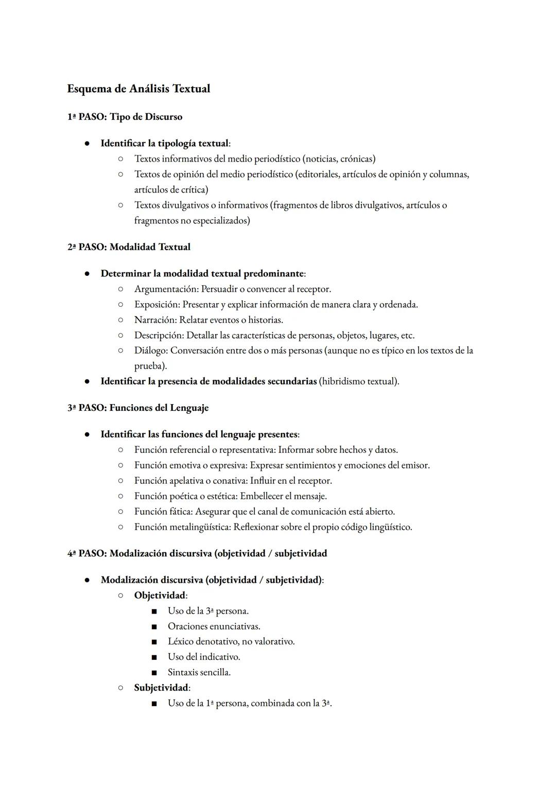 Esquema de Análisis Textual
1ª PASO: Tipo de Discurso
•
Identificar la tipología textual:
° Textos informativos del medio periodístico (noti