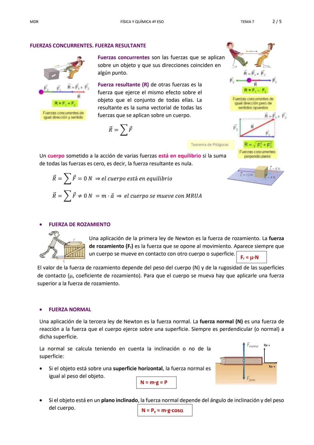 
<p>Una fuerza es una magnitud vectorial (F) ya que su efecto no depende solo de su valor, sino también de la dirección y el sentido en vect