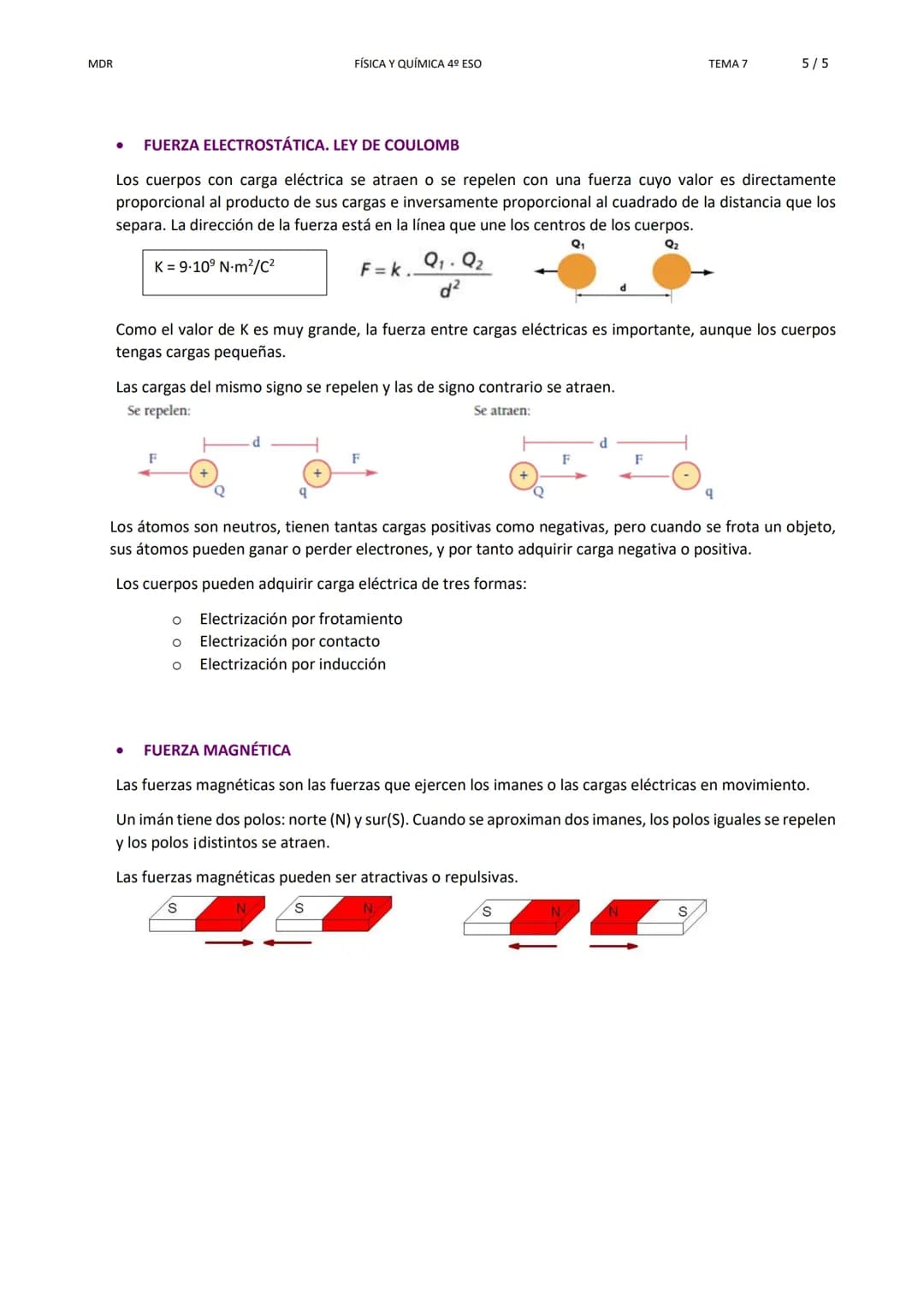 
<p>Una fuerza es una magnitud vectorial (F) ya que su efecto no depende solo de su valor, sino también de la dirección y el sentido en vect