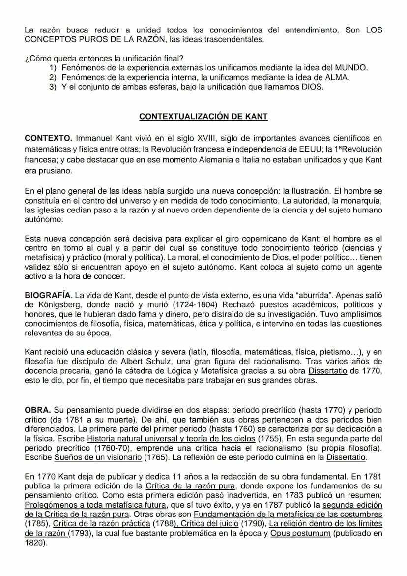 COMENTARIO KANT
A) El problema de la metafísica. “La metafísica, conocimiento especulativo...simples conceptos"
Kant, en este texto, en prim