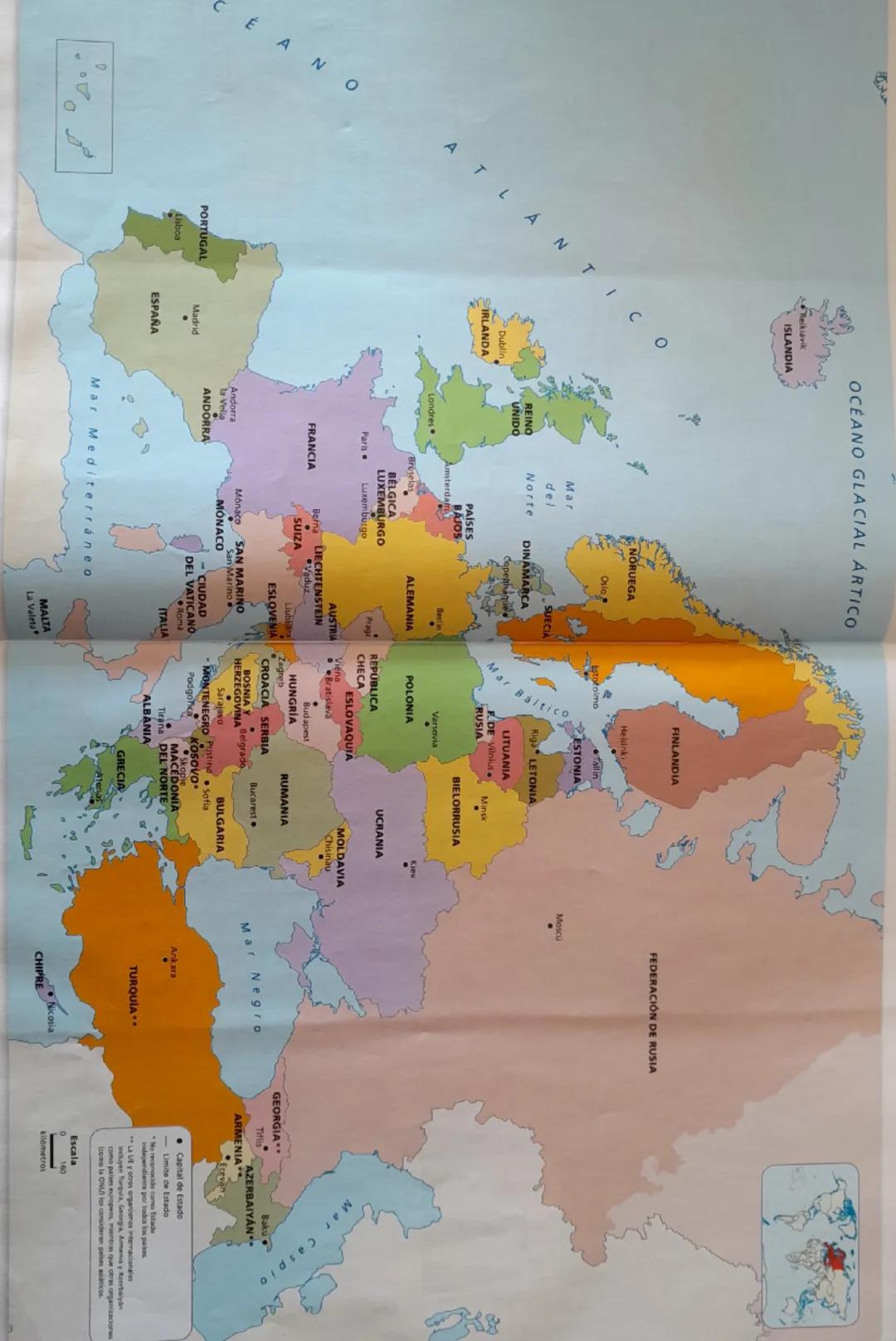 Mapa Político de Europa con Capitales