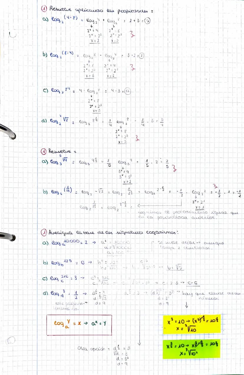 Logaritmos =
Introducción los coqacimos nos ayudan
•
Log a
Ei=
Y= X → a* =y
2092
log decinae.
logaritmo de un numero Y (positivo)
en base a 