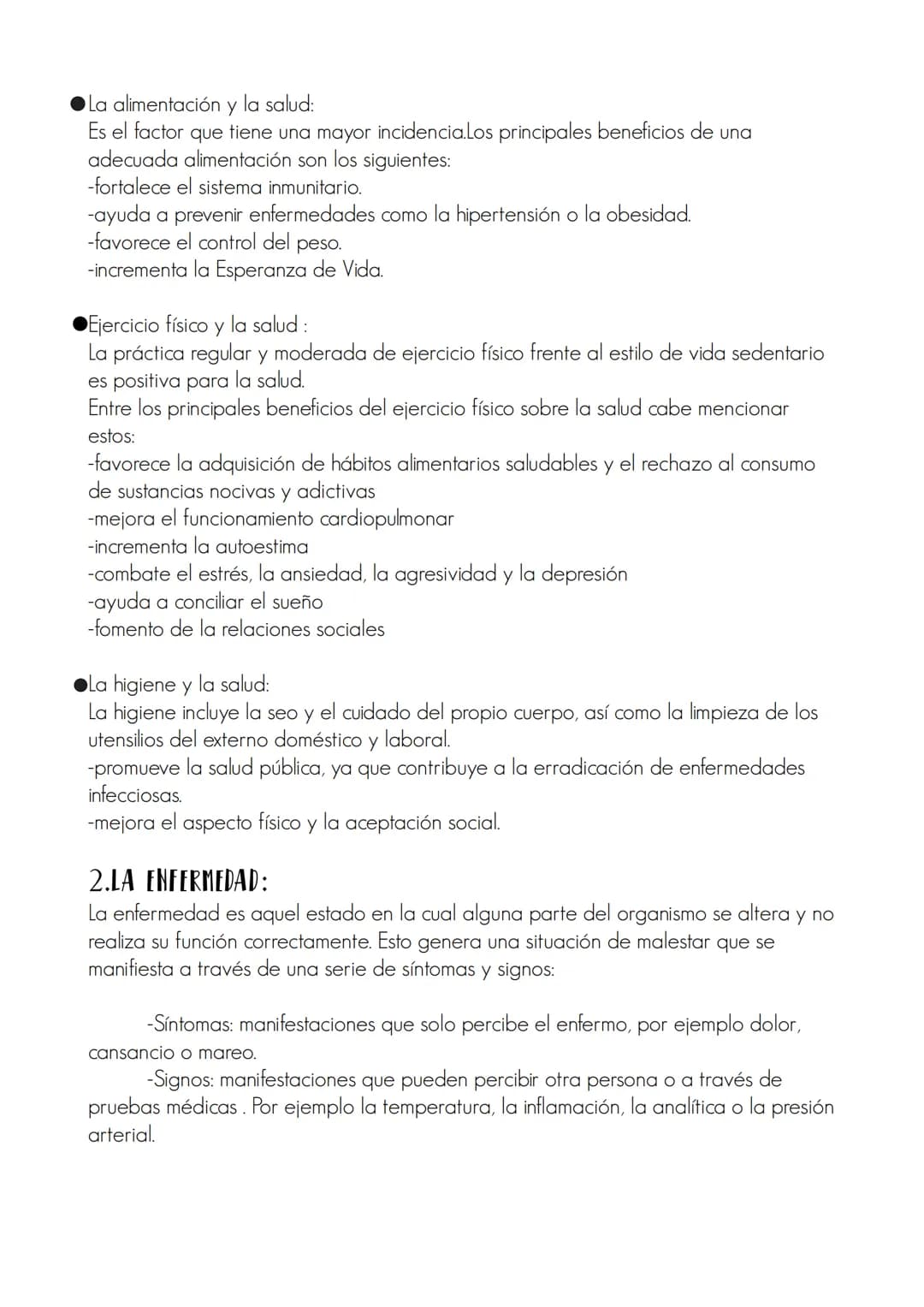 Tema 2 : La salud y la enfermedad
1.LA SALUD :
La salud es un estado de completo bienestar físico,mental y social y con ausencias de
enferme