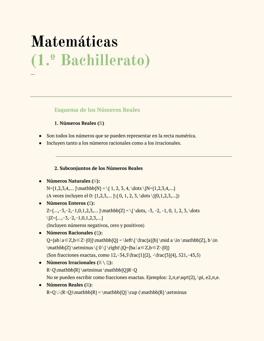 Números reales.