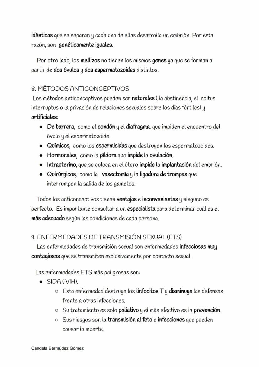 Reproducción
La reproducción sexual requiere los órganos reproductores de diferente sexo,
es decir, el de un hombre y una mujer; y sus célul
