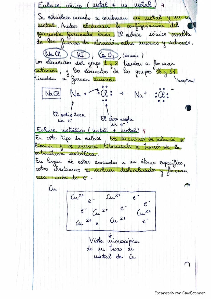 TEMA 3-e enlace químico схашем 09/1:
¿Qué es un enlace quimico? 1
mantieur widos.
Es la fuerza de tipo electrostático que
a los átomos eu un