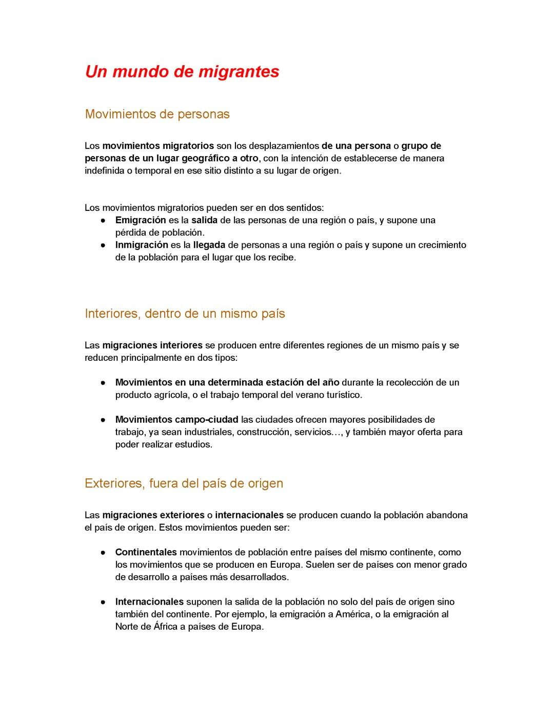 Un mundo de migrantes