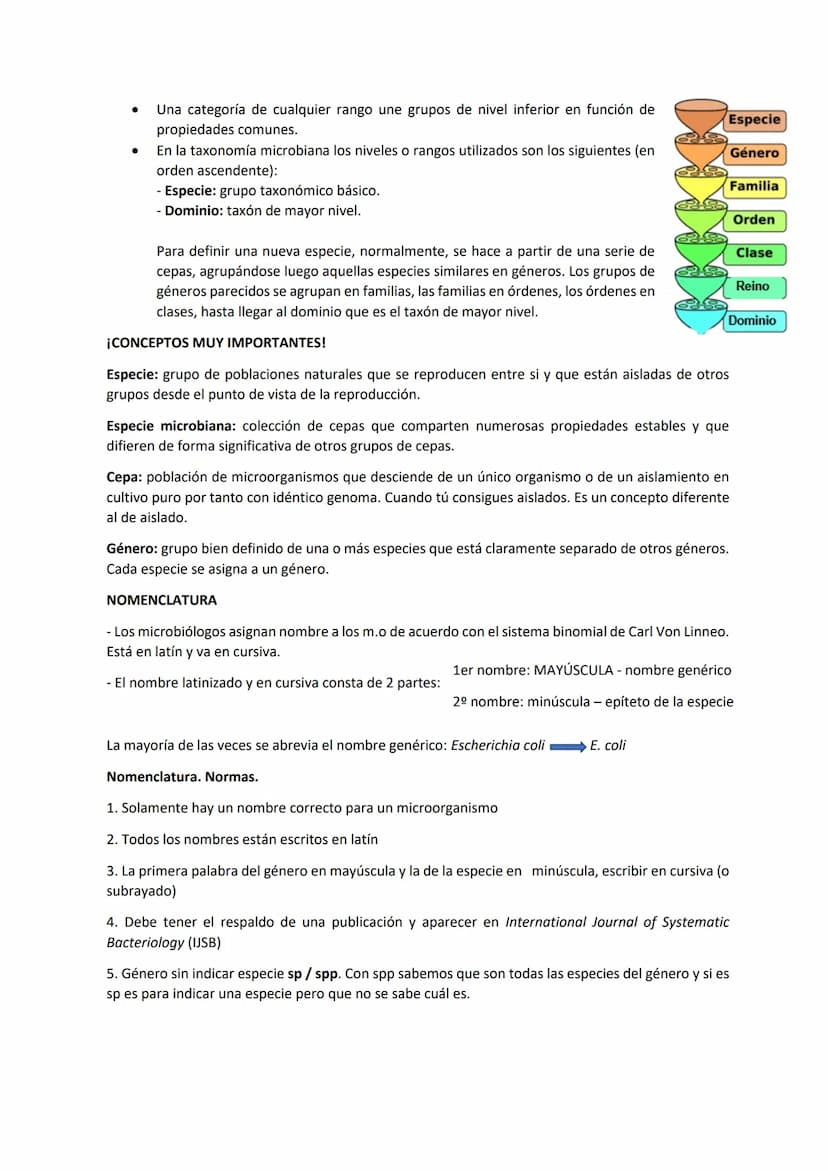 Tema 9 SISTEMÁTICA MICROBIANA
TAXONOMÍA Y SISTEMÁTICA:
Taxonomía: ciencia que estudia la clasificación biológica (de los organismos).
Sistem