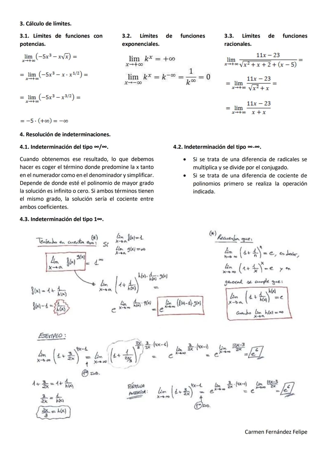 UNIDAD 01. LÍMITES Y CONTINUIDAD
1. Límites de funciones en el infinito.
1.1. Límite finito.
El límite de una
función f(x),
cuando x tiende

