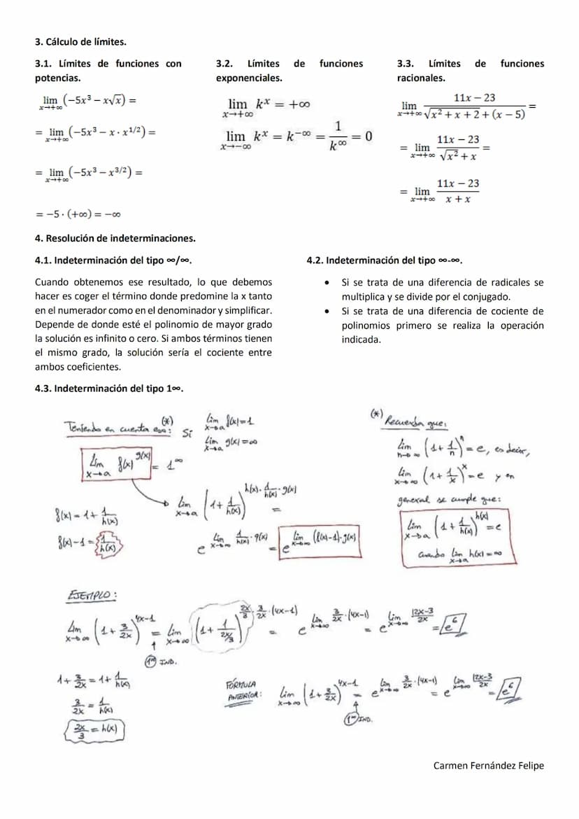 UNIDAD 01. LÍMITES Y CONTINUIDAD
1. Límites de funciones en el infinito.
1.1. Límite finito.
El límite de una
función f(x),
cuando x tiende
