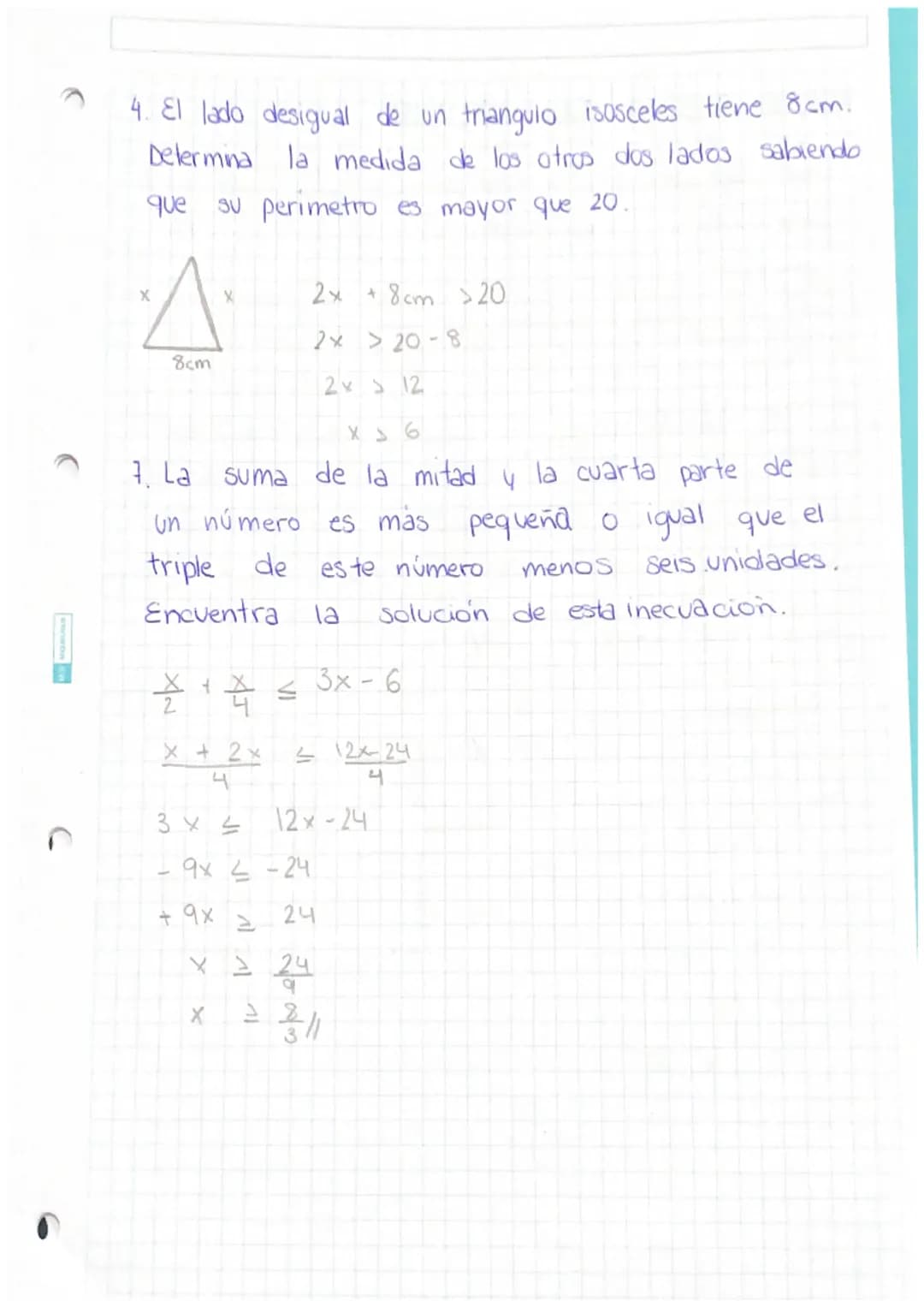 INECUACIÓN
- Se iguala a 0
- Se aplica la fórmula (- b ± √b² - 4ac )
23
x²+x-6≤0
x² + x
X₁ = 3
:
X₂ = -2
-6=0
- 1 ± √ √ 1²-4-166) = 1 + √₁ +