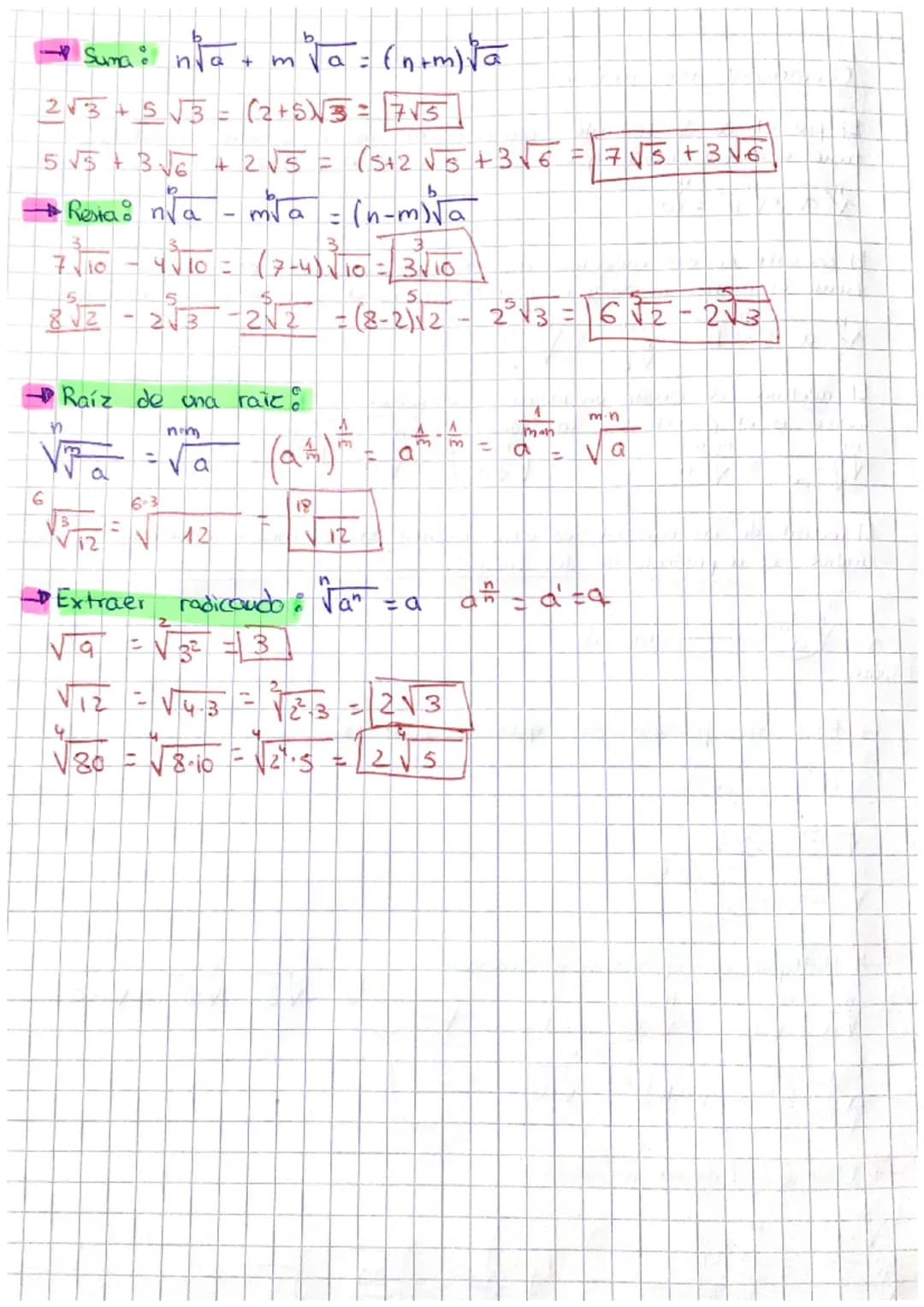 Operaciones con
radicales
El producto de dos radicales con el mismo indice.
tiene el mismo
indice
n
Na √b = √aub
O
con el mismo indice
cocie