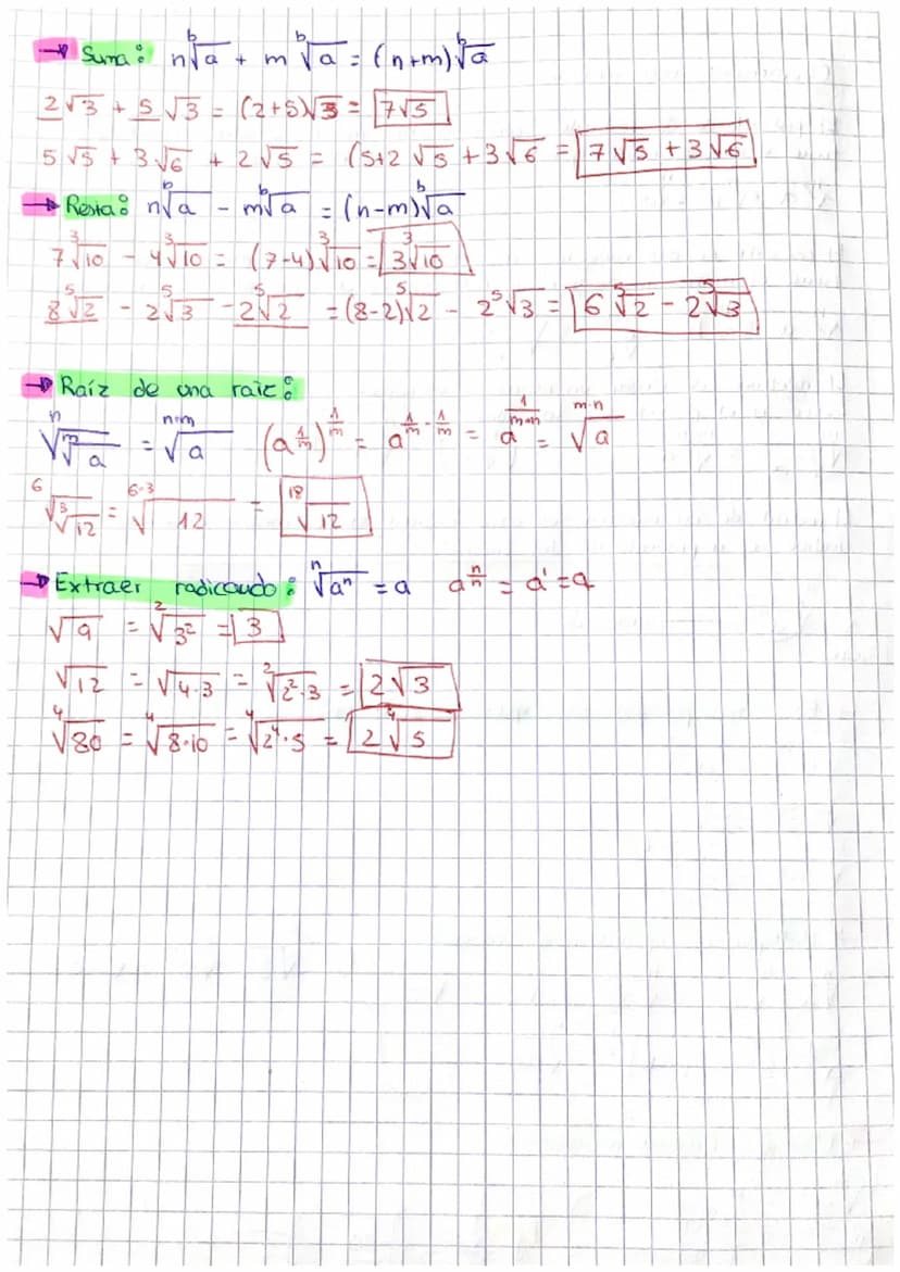 Operaciones con
radicales
El producto de dos radicales con el mismo indice.
tiene el mismo
indice
n
Na √b = √aub
O
con el mismo indice
cocie