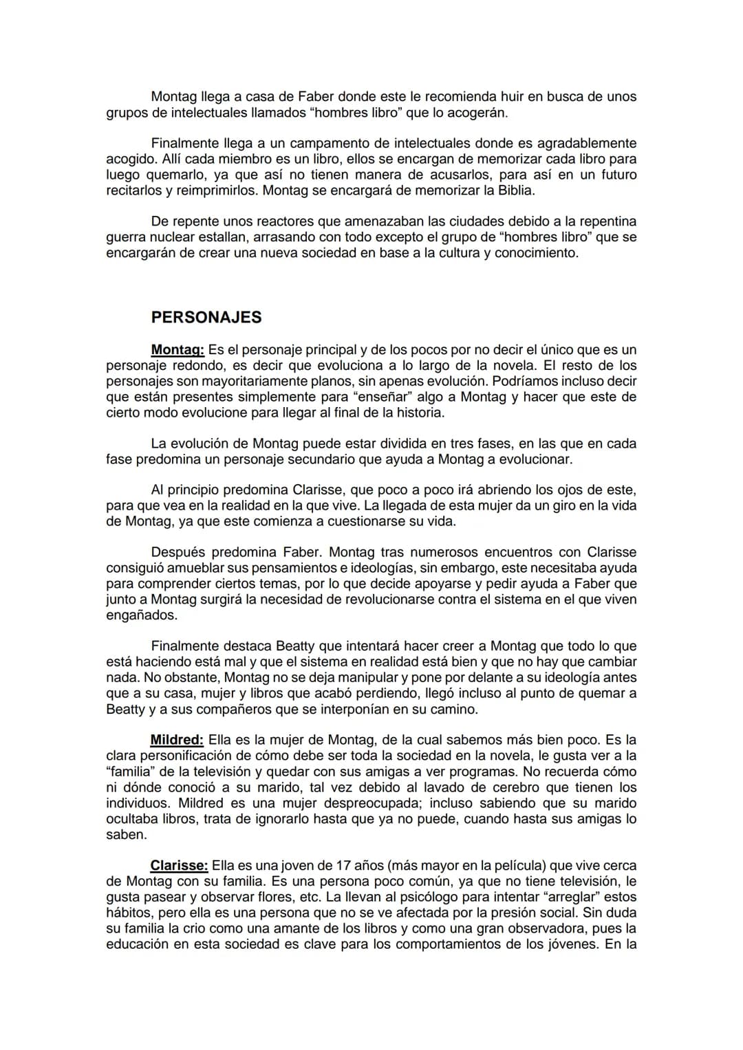 SÍNTESIS FAHRENHEIT 451
INTRODUCCIÓN
¿Imaginas un mundo en el cual esté prohibido leer? Tal vez a una persona ajena
a los libros crea que no