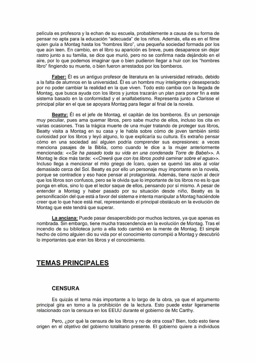 SÍNTESIS FAHRENHEIT 451
INTRODUCCIÓN
¿Imaginas un mundo en el cual esté prohibido leer? Tal vez a una persona ajena
a los libros crea que no