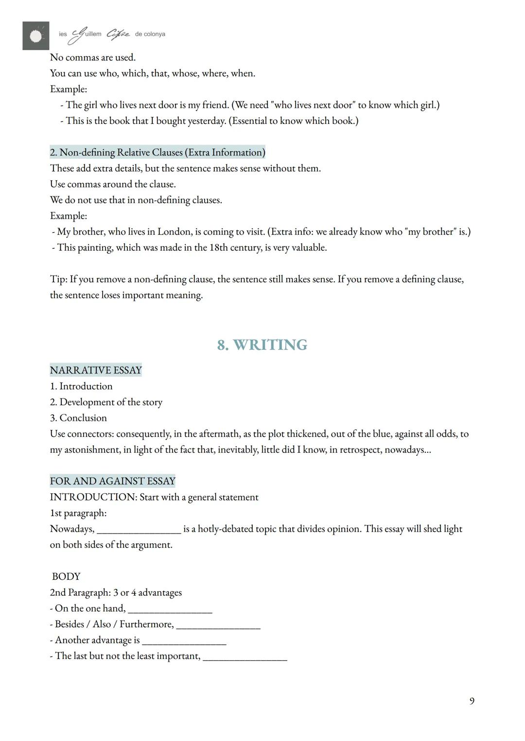 APUNTS SEGON DE BATXILLERAT
SEGONA LLENGUA
ESTRANGERA, ANGLÈS
CURS 24-25
B
W
U
G
dictionary
dikunlari
D
4 M
A-Z
Z
AUTORIA: Amelie Luisa Brad
