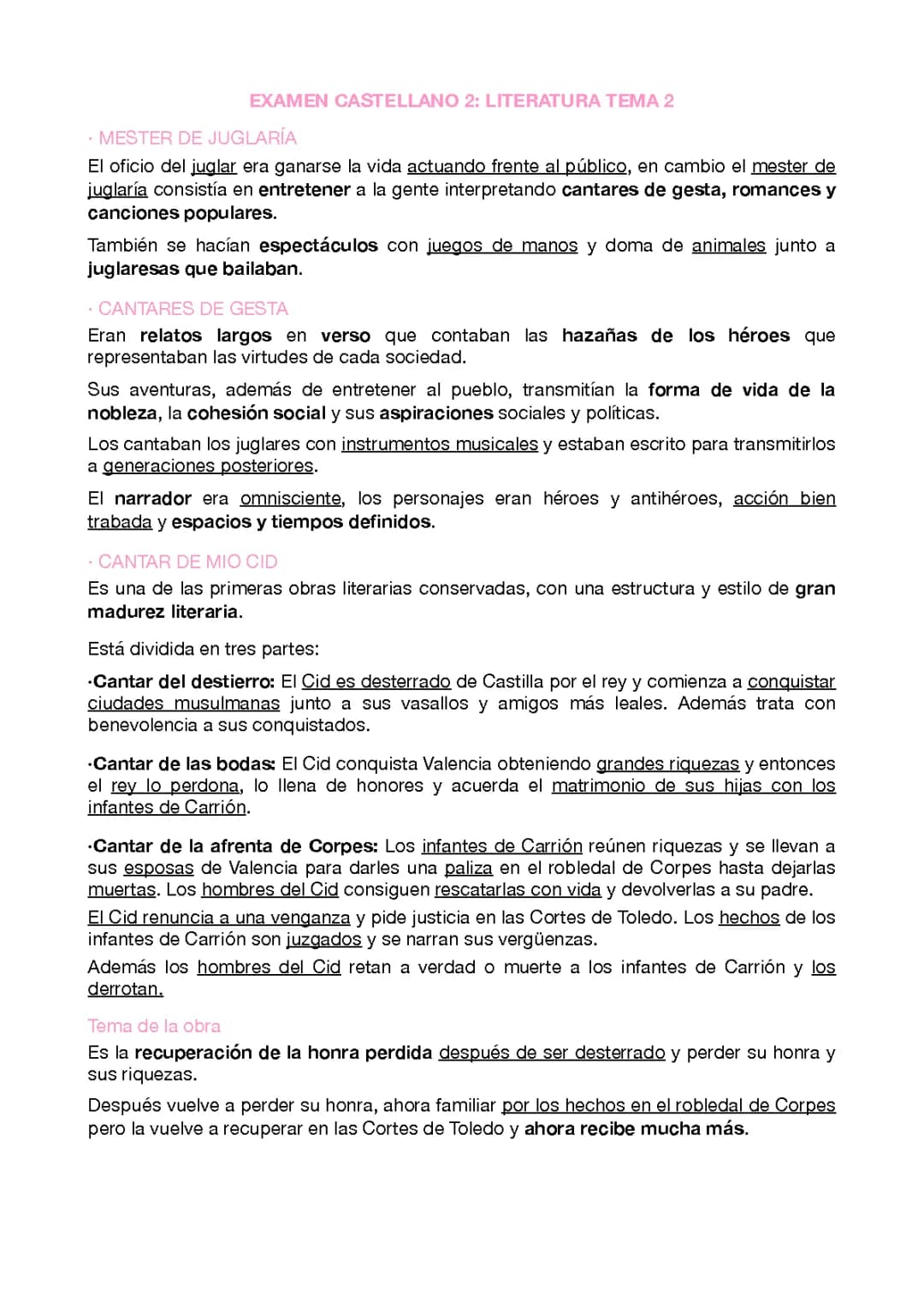 Todo sobre el Mester de Juglaría y el Cantar de Mio Cid