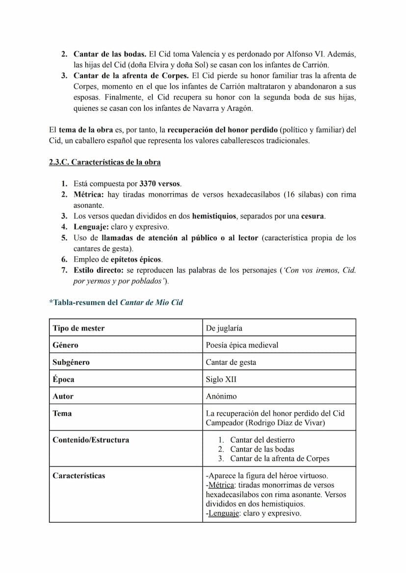 BLOQUE DE LITERATURA: LA EDAD MEDIA
1. CONTEXTO HISTÓRICO-CULTURAL
• Cronología: La Edad Media comienza en el año 472 (siglo V) y termina en
