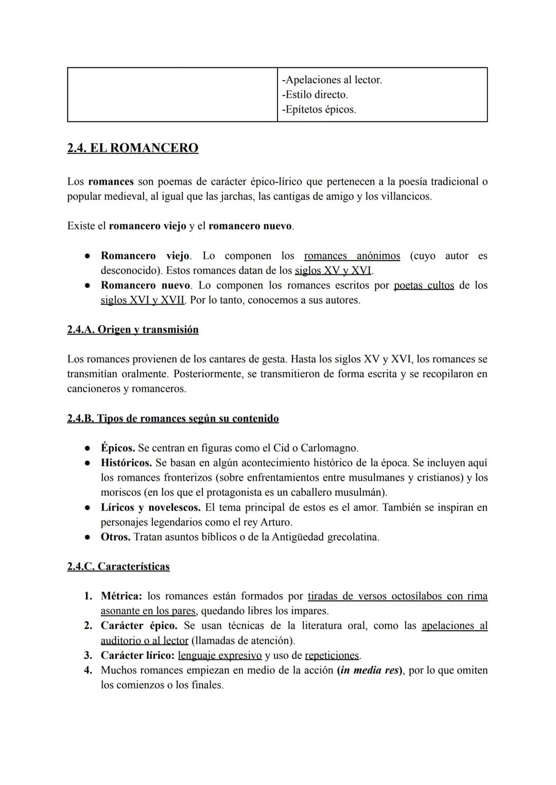 BLOQUE DE LITERATURA: LA EDAD MEDIA
1. CONTEXTO HISTÓRICO-CULTURAL
• Cronología: La Edad Media comienza en el año 472 (siglo V) y termina en