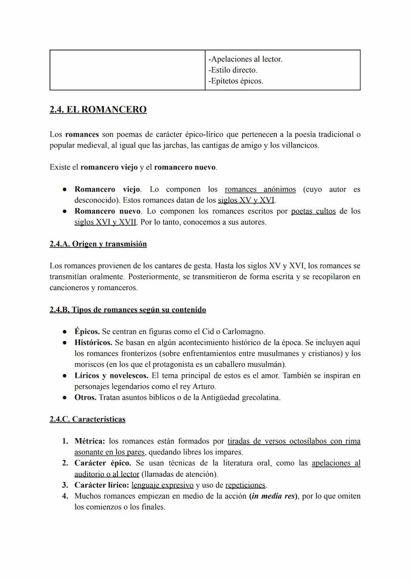BLOQUE DE LITERATURA: LA EDAD MEDIA
1. CONTEXTO HISTÓRICO-CULTURAL
• Cronología: La Edad Media comienza en el año 472 (siglo V) y termina en