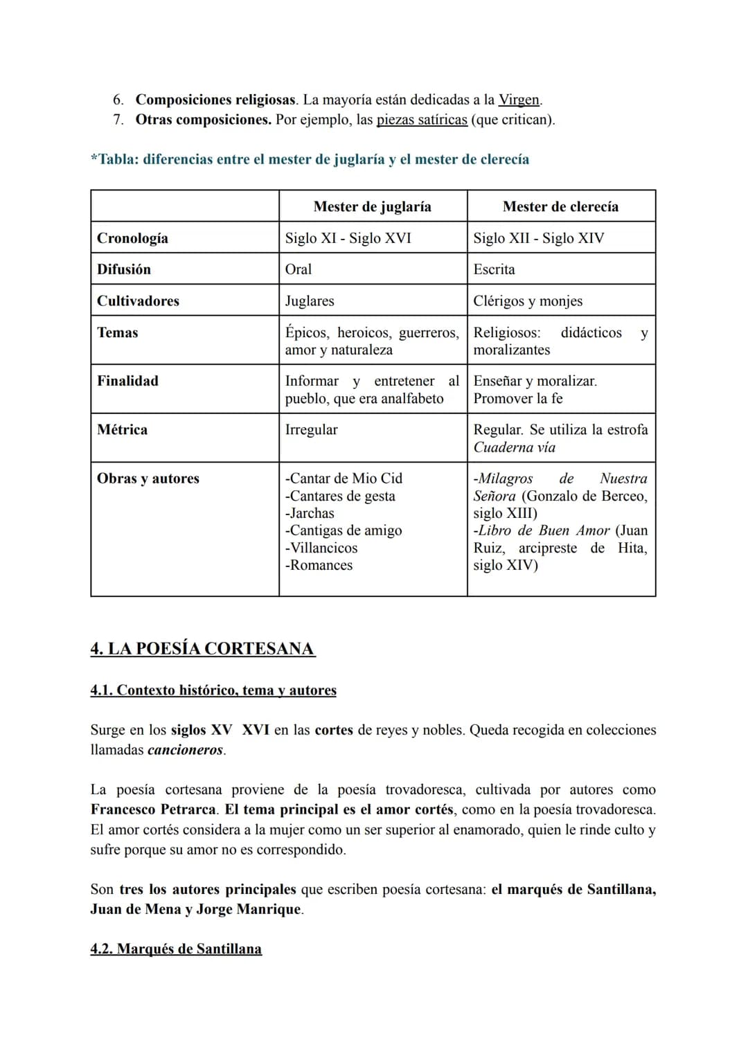 BLOQUE DE LITERATURA: LA EDAD MEDIA
1. CONTEXTO HISTÓRICO-CULTURAL
• Cronología: La Edad Media comienza en el año 472 (siglo V) y termina en