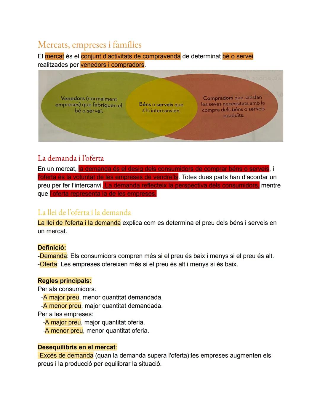 # El funcionament del mercat

Recursos i creixement
-Factors de conversió: elements bàsics per produir i distribuir bèns i serveis.

Classif