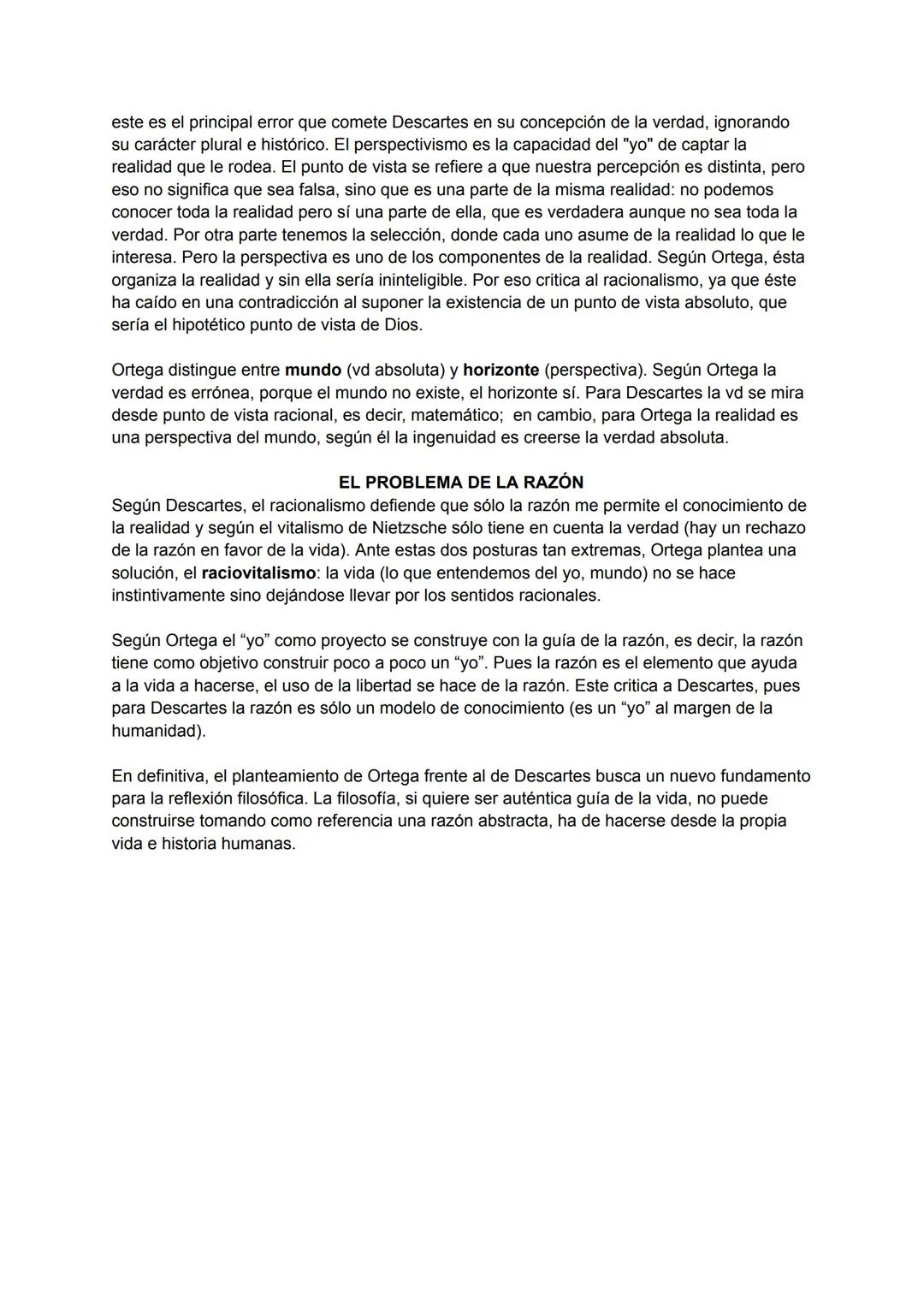 # COMPARACIÓN DESCARTES CON ORTEGA Y GASSET
La filosofía de Ortega se construye, en parte, frente al modelo de razón propuesto por el
racion